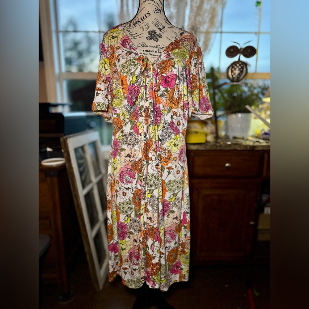 Lane Bryant Red and Orange Casual Midi Sundress